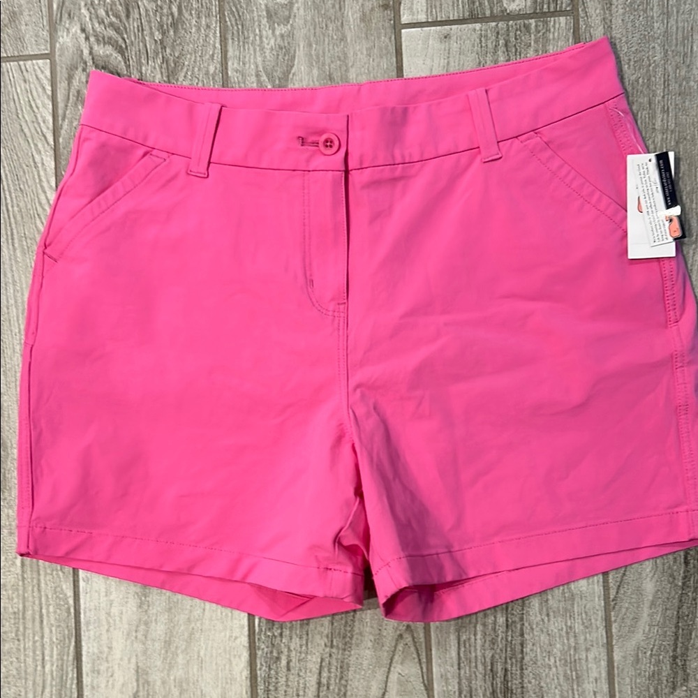 NWT—Vineyard Vines Pink Performance Bermuda Shorts, Size 14